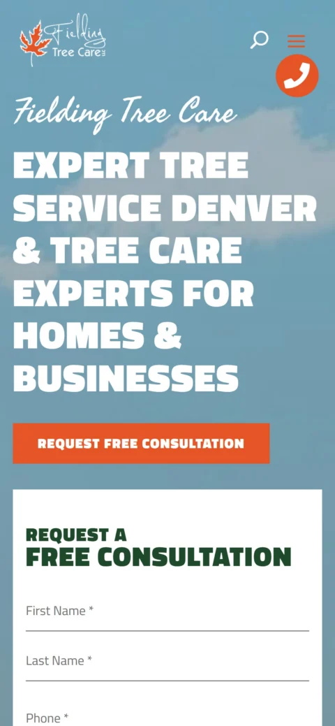 fieldingtreecare.com on mobile